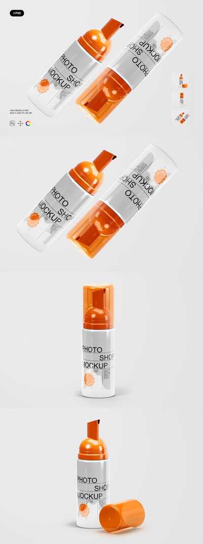 化妆品瓶品牌包装设计样机套装 (PSD)