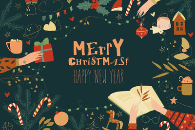 圣诞快乐派对矢量海报 (AI,EPS,JPG,PNG)