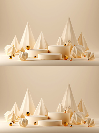 3D抽象圣诞灯背景 (JPG)