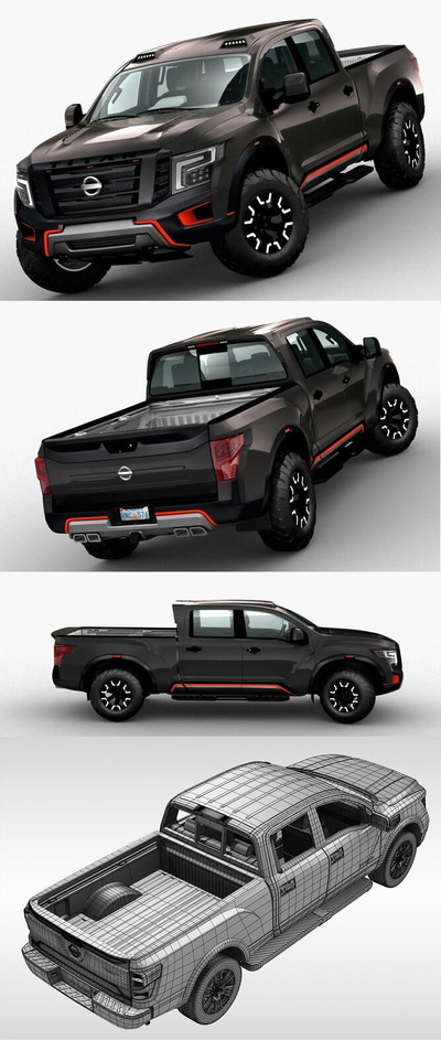 2017日产Nissan Titan皮卡车3D模型（OBJ,FBX,MAX）