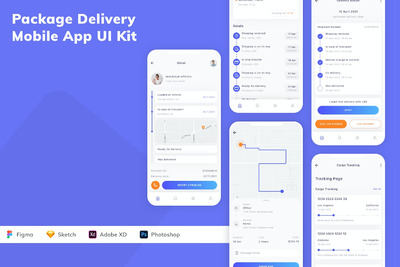 软件包交付移动应用APP UI KIT (FIG,SKETCH,XD,PSD)