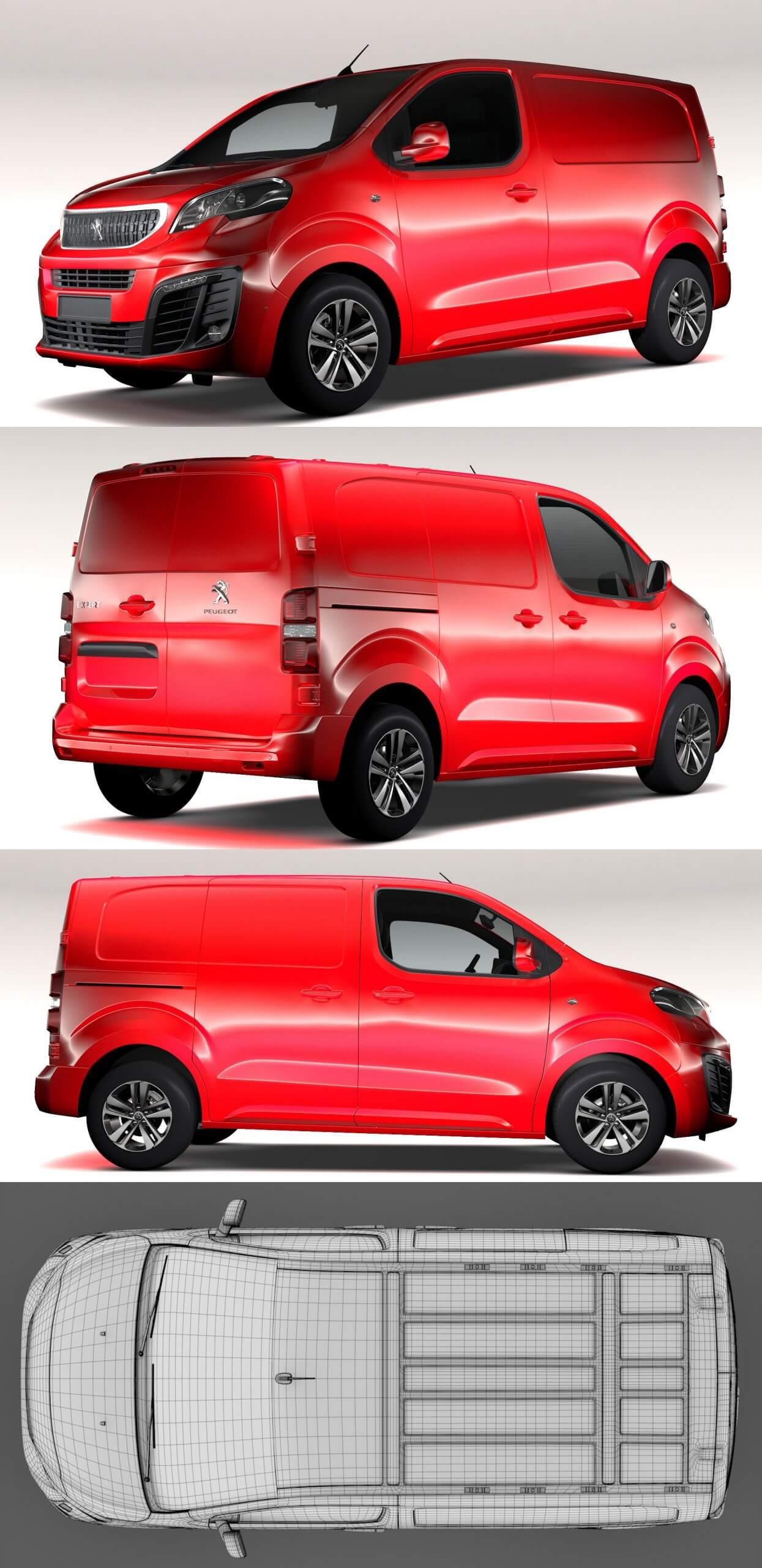 2017标志Peugeot Expert L2货车3D模型（OBJ,FBX,MAX,C4D,LWO）