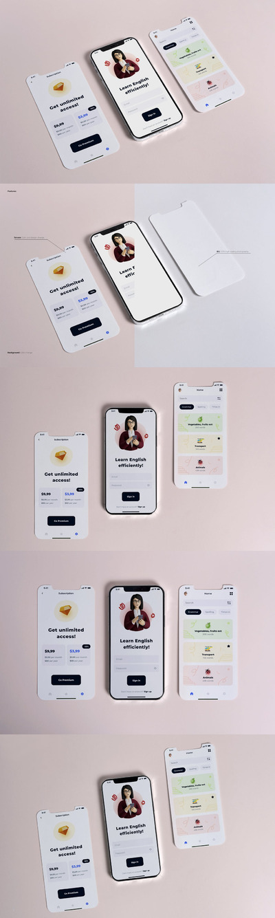 iPhone手机App应用展示样机 (PSD)