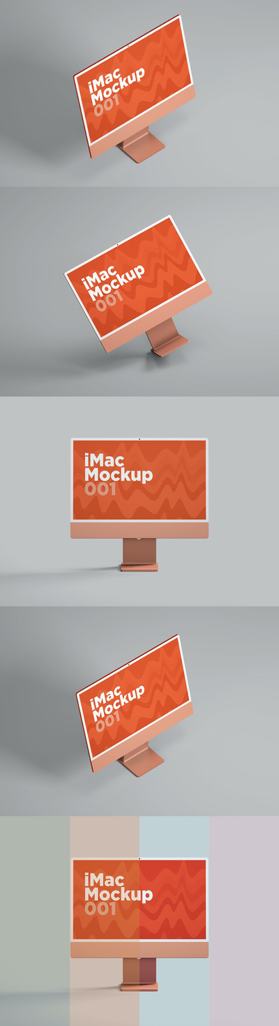 iMac一体机电脑显示器样机 (PSD)