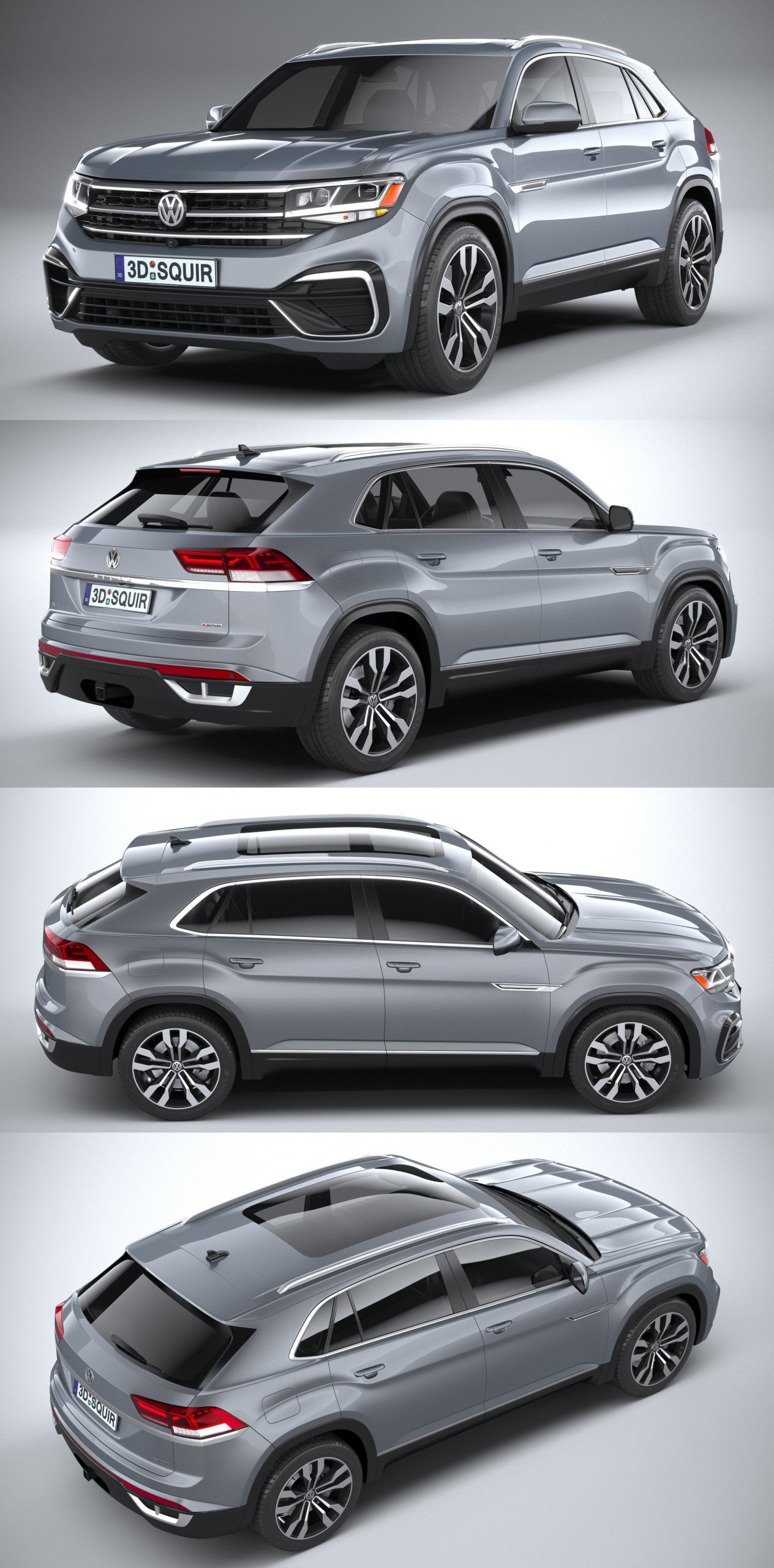 2021大众途昂Volkswagen Atlas Cross Sport R Line SUV汽车3D模型（OBJ,FBX,MAX,C4D,LWO）