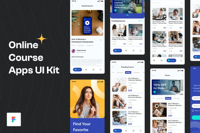 在线课程应用APP UI KIT (FIG)