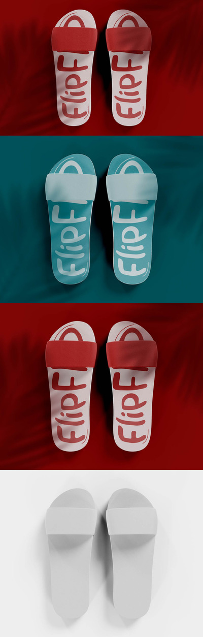 沙滩拖鞋品牌设计展示样机 (PSD)