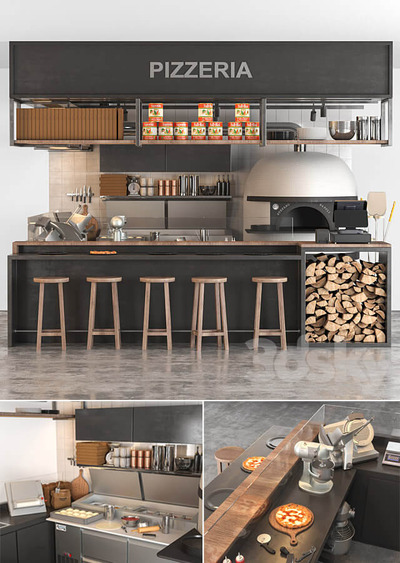 披萨店3D模型（FBX,MAX）