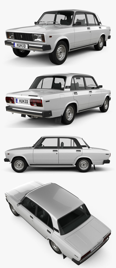 1997 VAZ Lada 2105 sedan汽车3D模型（OBJ,FBX,MAX,C4D,LWO）