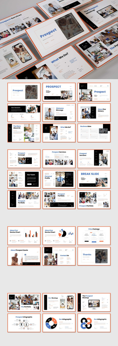 🔴前景业务演示文稿的PowerPoint幻灯片演示模板（pptx）