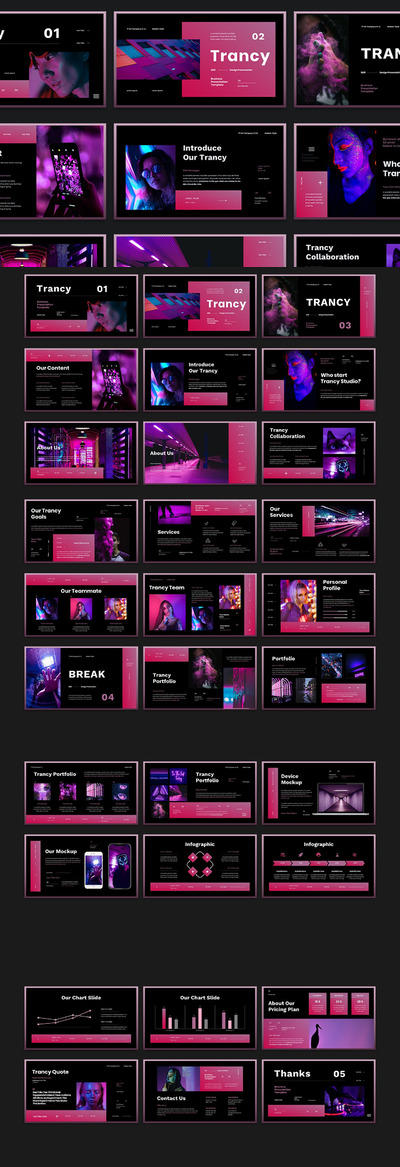 🔴时尚高端配色的高品质商业商务演示powerpoint幻灯片演示模板（pptx）