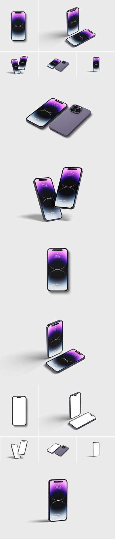 iPhone 14 Pro苹果新款手机样机模板 (PSD,PDF)