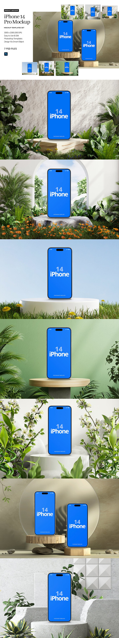 🔴高品质的时尚高端iPhone 14 Pro APP UI样机展示模型mockups