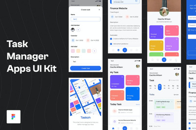 🔴专业的任务管理器手机APP UI KITS-fig