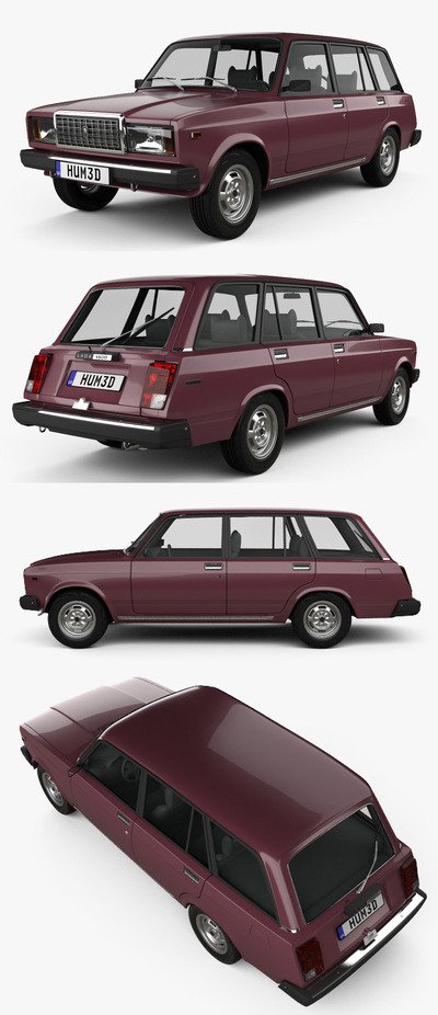 2006 VAZ Lada 2104汽车3D模型（OBJ,FBX,MAX,C4D,LWO）