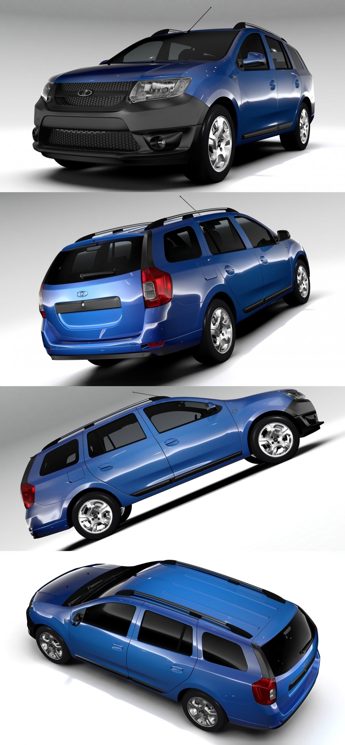 2016 Lada Largus汽车3D模型（OBJ,FBX,MAX,C4D,LWO）