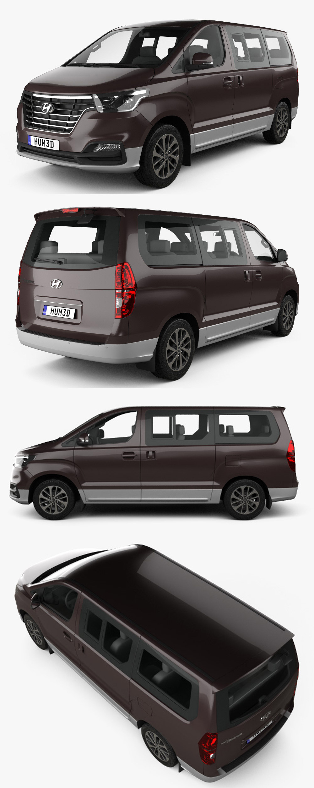 2020款现代Hyundai Grand Starex TQ商务车3D模型（OBJ,FBX,MAX,C4D,LWO）