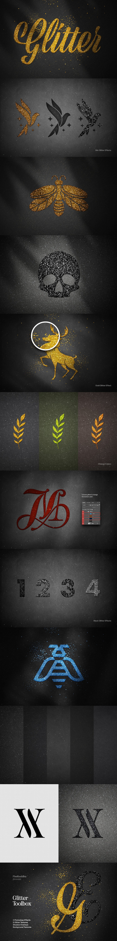 🔴时尚高端亮光金粉效果图层样式大集合