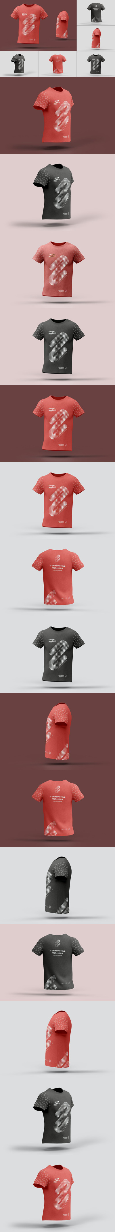 T恤展示效果图样机素材 (PSD,1.79GB)