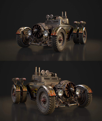 Rocket Buggy火箭车3D模型（OBJ,FBX,MAX）