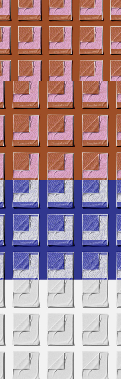 毛巾浴巾布料纹理设计样机 (PSD)