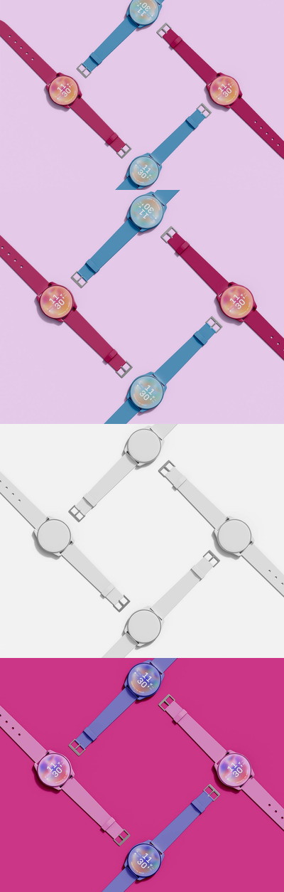 数字智能手表圆形屏幕样机 (PSD)