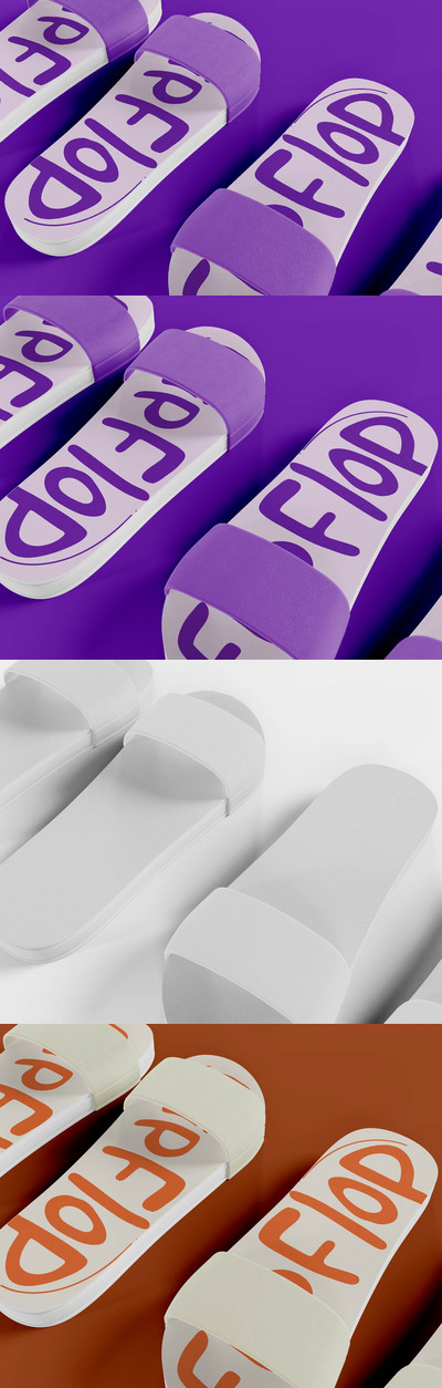 拖鞋图案品牌设计样机 (PSD)