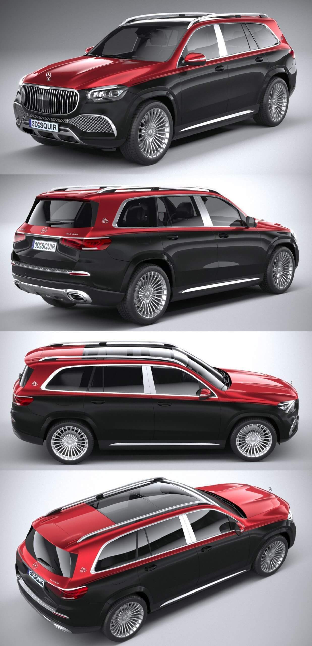 2021 Mercedes Benz GLS600 Maybach奔驰迈巴赫SUV汽车3D模型（OBJ,FBX,MAX,C4D,LWO）