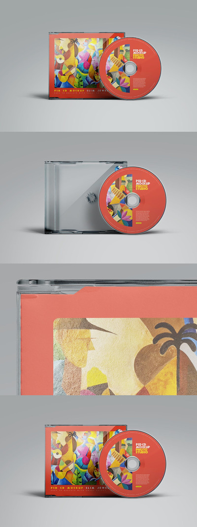 音乐CD光盘包装设计样机 (PSD)