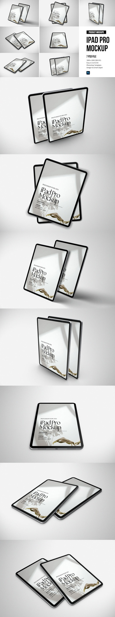 苹果平板设备iPad Pro样机集 (PSD)