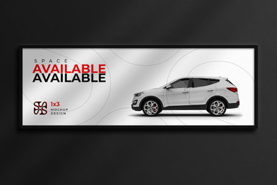 1x3比例广告Banner横幅样机 (JPG,PSD)