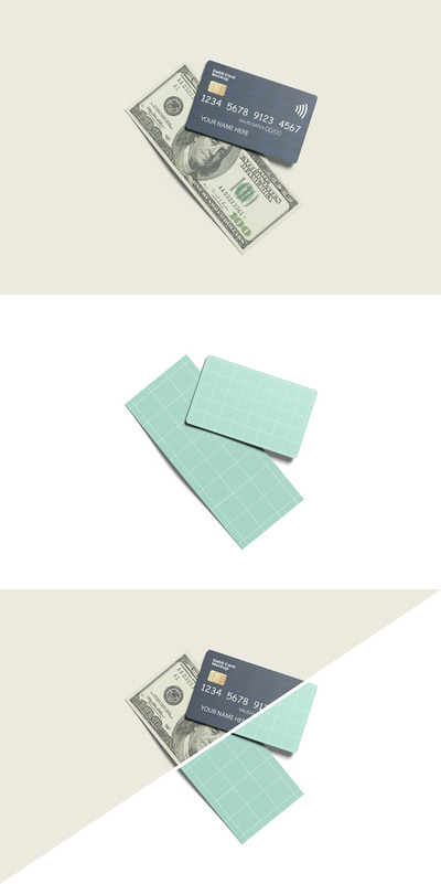 借记卡和钱币设计样机 (PSD)