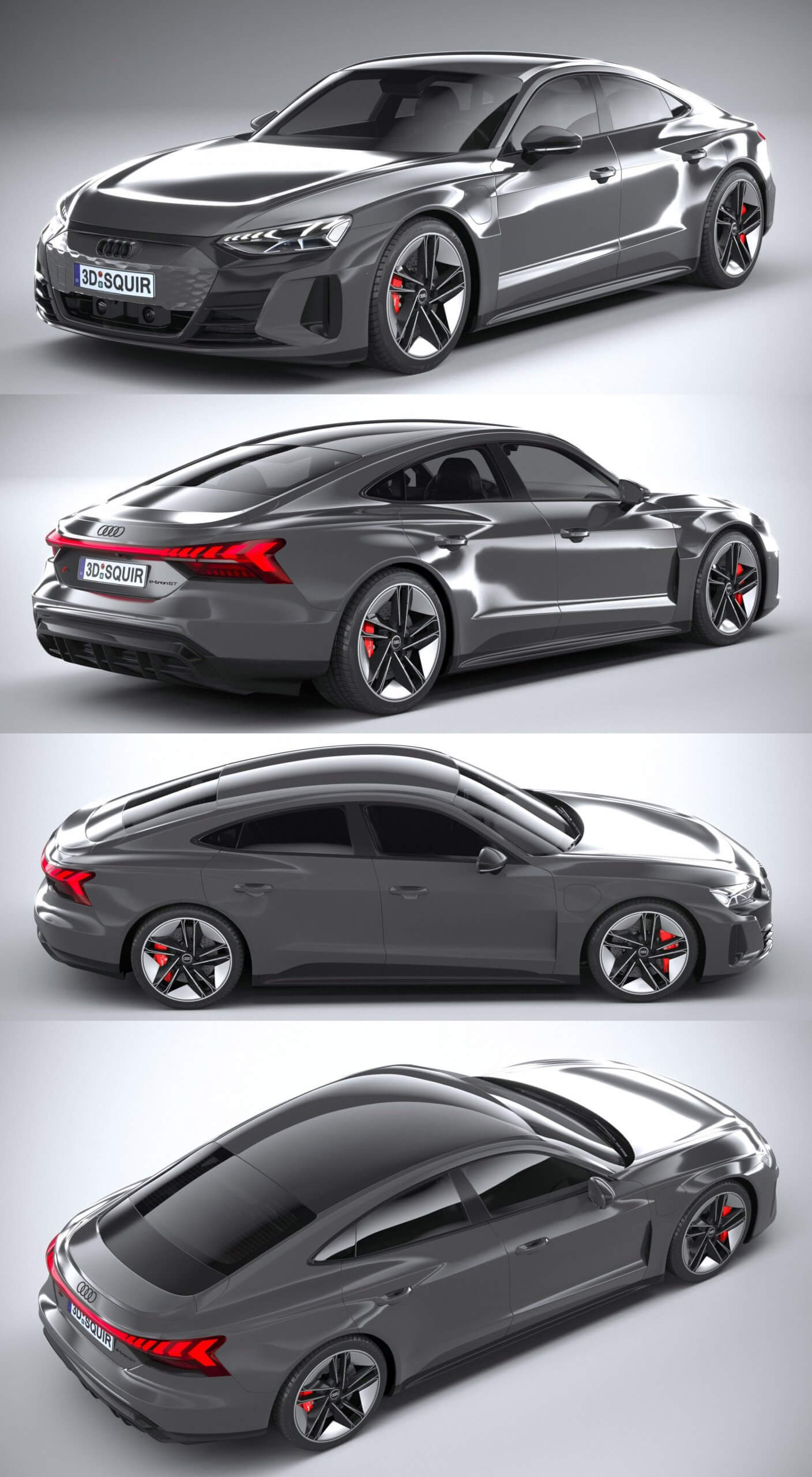 2022奥迪Audi RS e-tron GT汽车3D模型（OBJ,FBX,MAX,C4D,LWO）