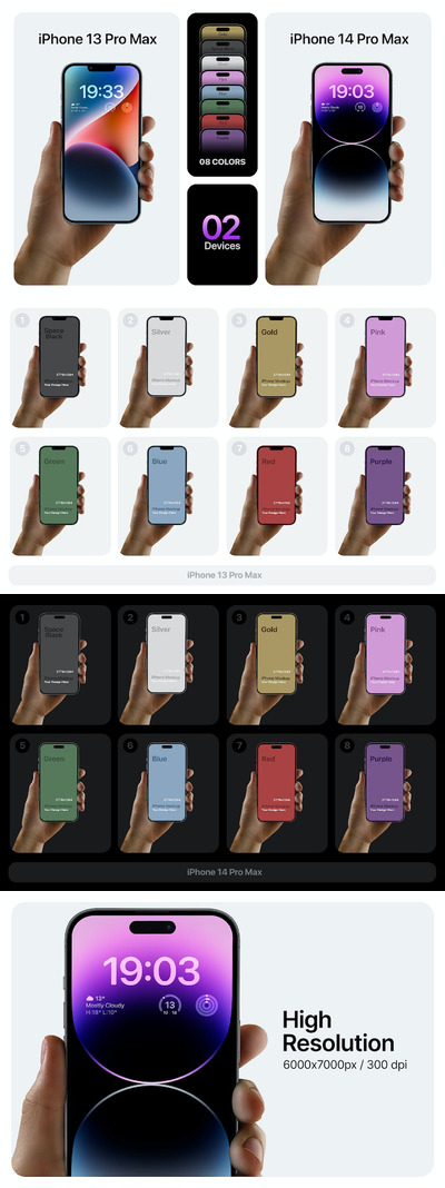 🔴高品质的iphone 14 Pro Max APP UI样机展示模型mockups