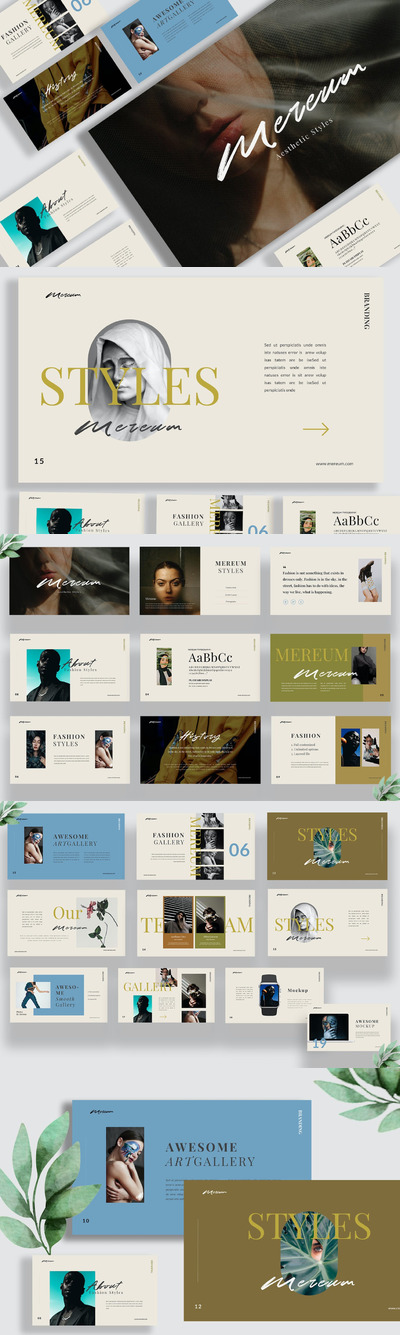 🔴时尚高端清新优雅多用途的创意powerpoint幻灯片演示模板（pptx）