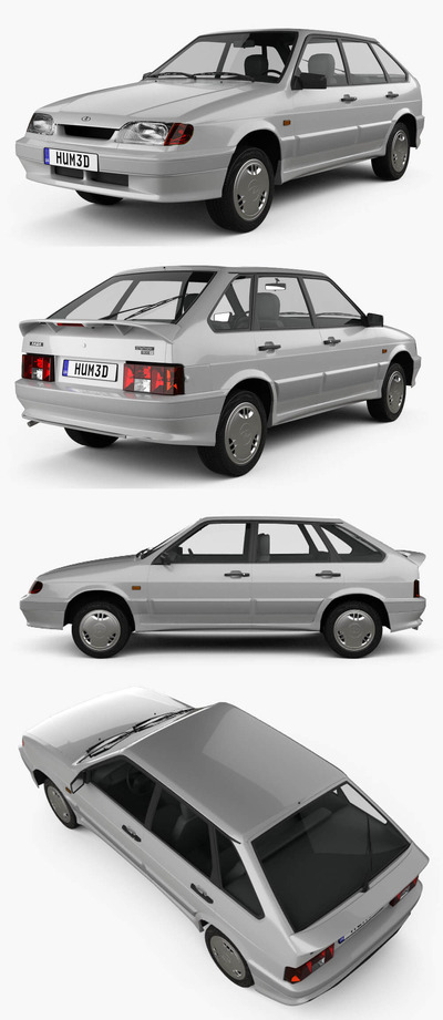 1997 VAZ Lada Samara 2114掀背车3D模型（OBJ,FBX,MAX,C4D,LWO）