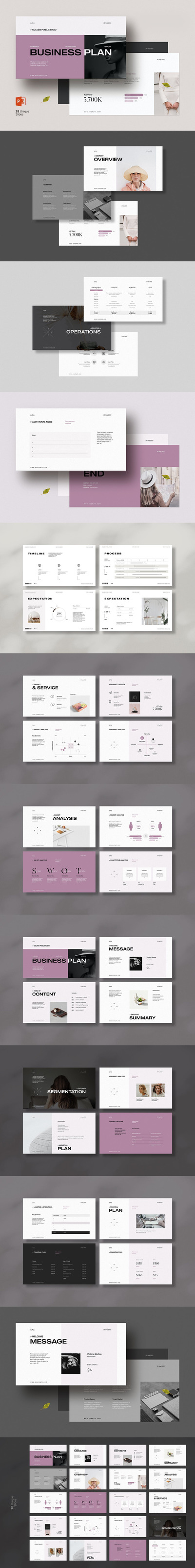 🔴时尚高端专业的高品质多用途优雅商业商务质感powerpoint幻灯片演示模板（pptx）