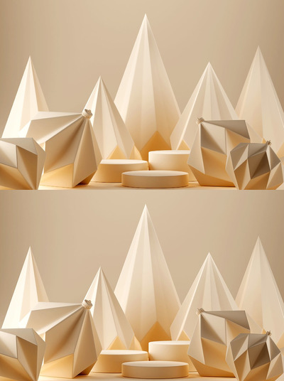 3D抽象圣诞树灯背景 (JPG)