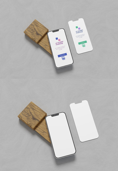 UI设计展示iPhone手机样机模板 (PSD,PDF)