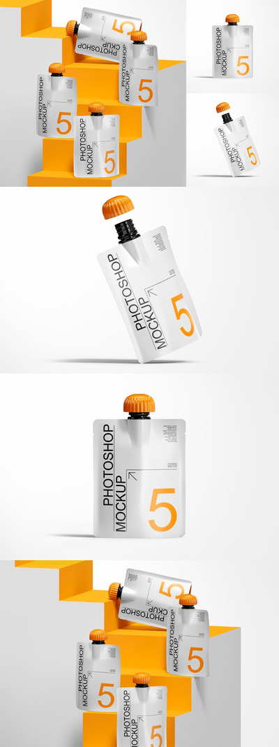 自立吸嘴袋包装展示样机集 (PSD)