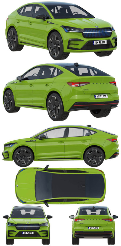 斯科达Skoda Enyaq Coupe RS iV汽车3D模型（OBJ,FBX,MAX,C4D,LWO）