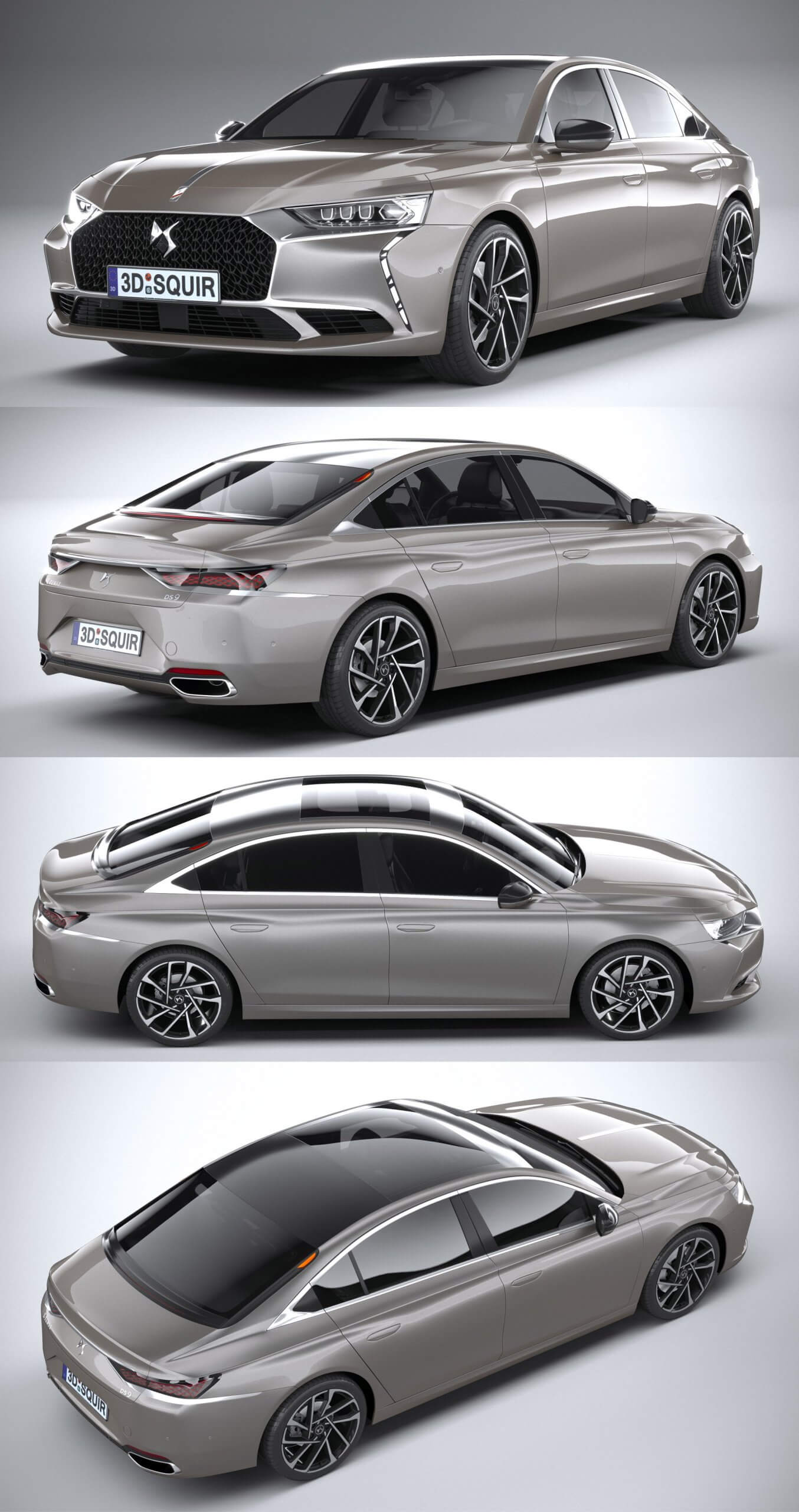 2021款DS9汽车3D模型（OBJ,FBX,MAX,C4D,LWO）