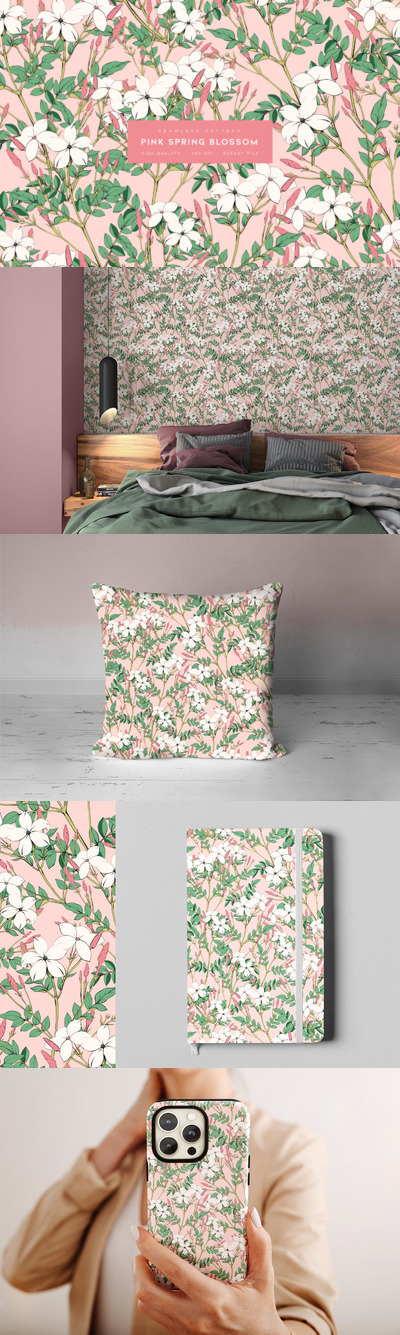 装饰性植物图案花卉文具背景 (JPG,PNG)