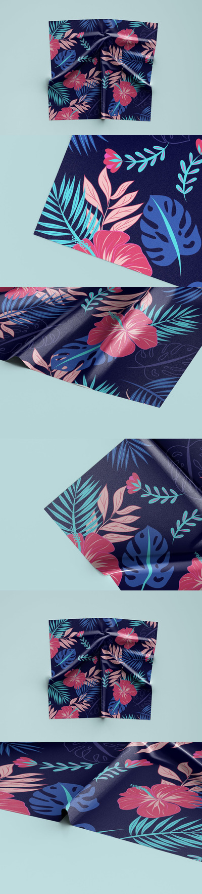 方巾面料图案设计样机 (PSD)