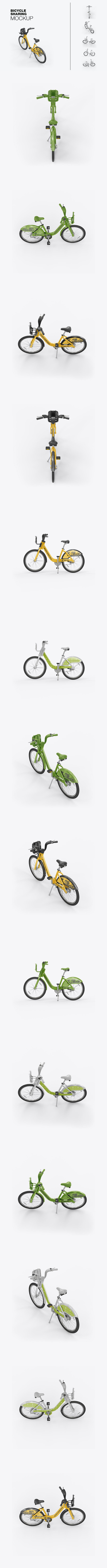 城市共享自行车单车设计样机 (PSD)