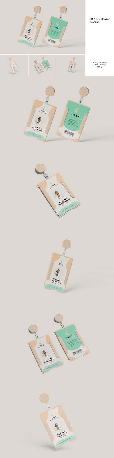 ID卡工作牌设计样机模板 (PSD,PDF)