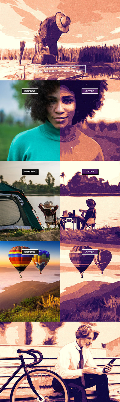 🔴时尚高端抽象复古七八十年代波普艺术照片效果图层样式-PSD