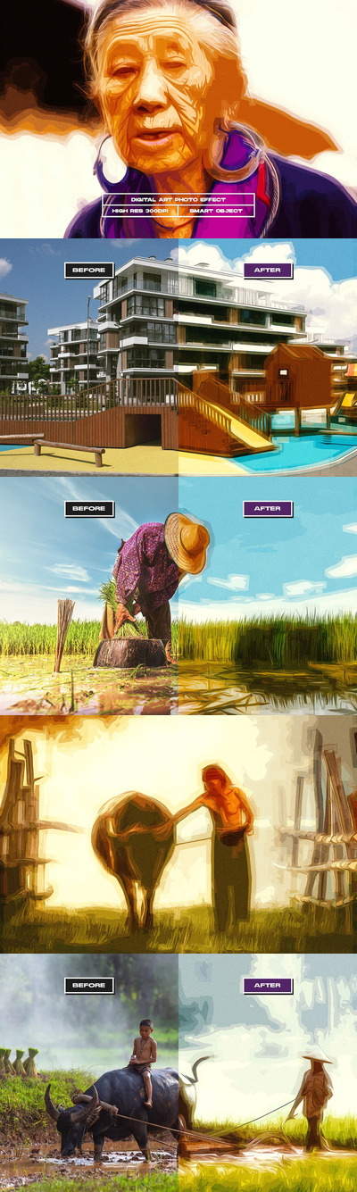 🔴时尚高端抽象绚丽的数码照片艺术效果图层样式-PSD