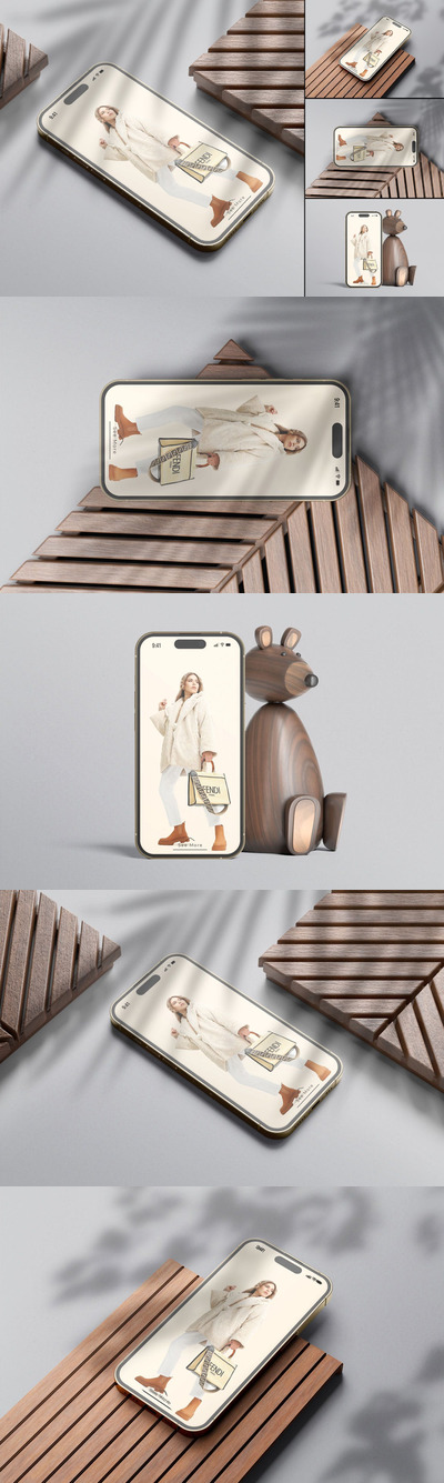 🔴高品质的iPhone 14 Pro APP UI样机展示模型mockups