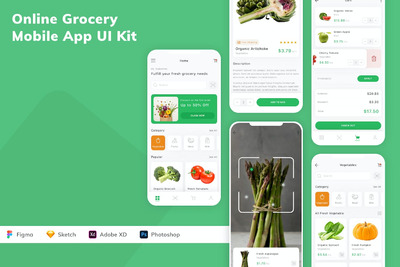 电商网上购物 App UI Kit (FIG,PSD,SKETCH,XD)